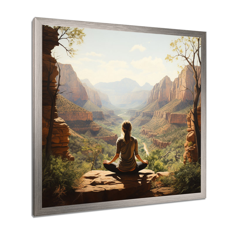 Yoga dans la nature, Argent, H 30 po x l 30 po x P 1 po