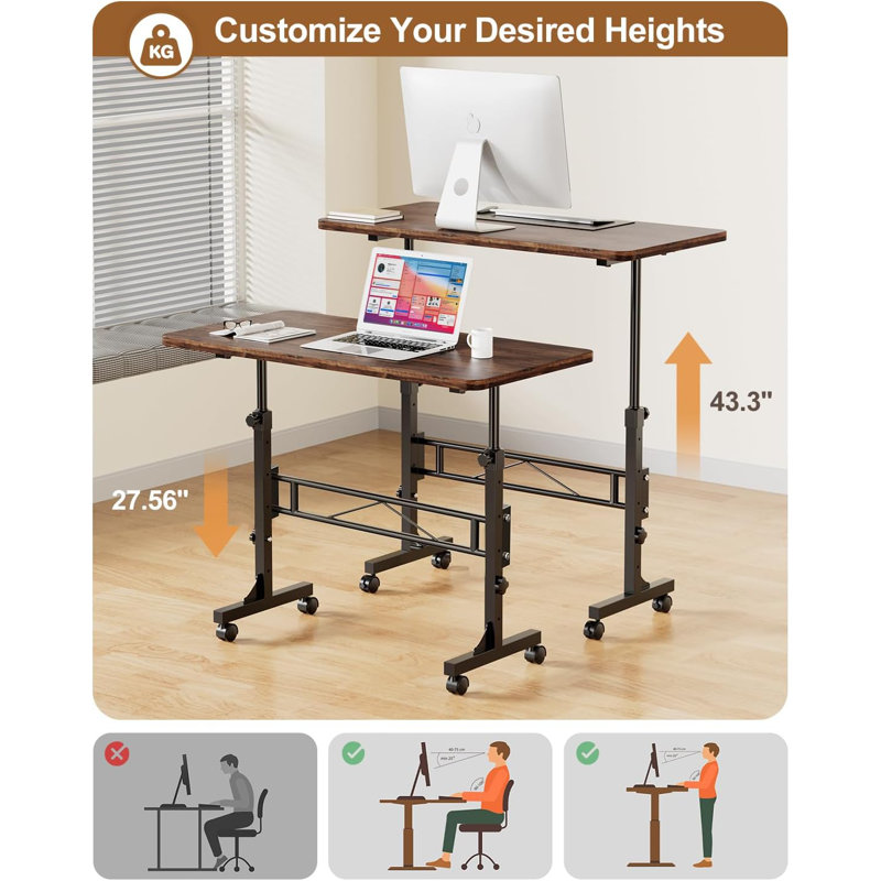 Bureau debout Milicol 31,5 po Miliyah, Brun