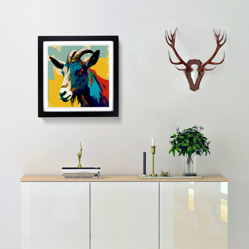 Goat Pop Art - Framed Print, Black