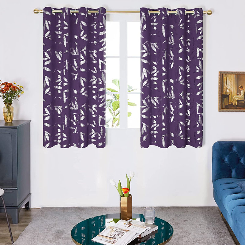 Polyester Room Darkening Curtain Pair, Royal Purple, 52" W x 95" L