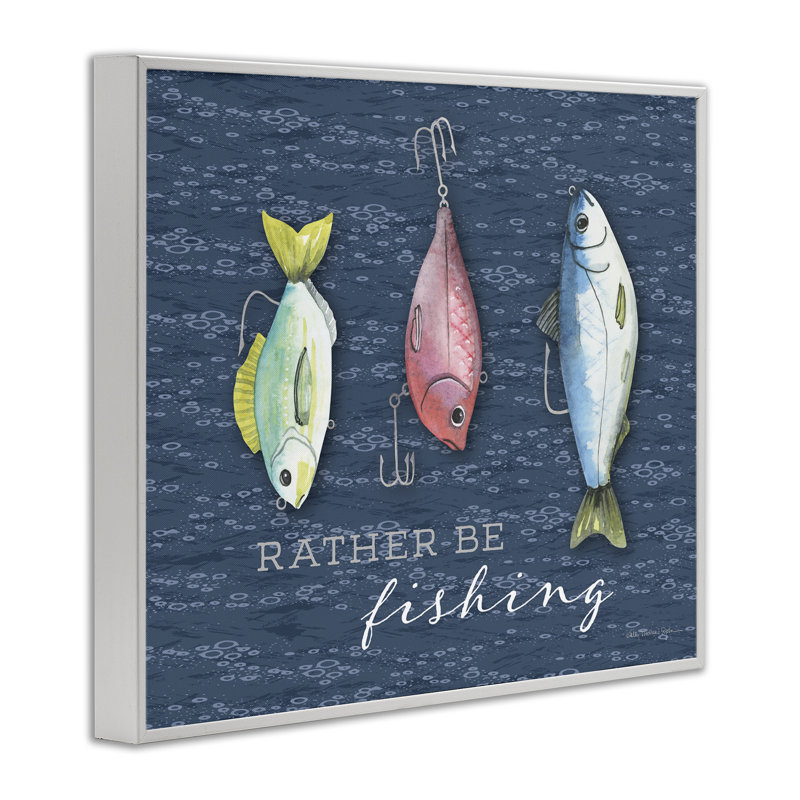 «Rather Be Fishing», estampe numérique encadrée, design par Holly Thomas Stein, H 16 po x l 20 po