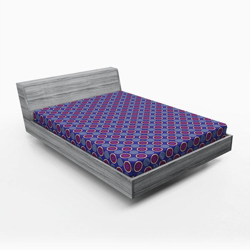 Microfiber Geometric Fitted Sheet, Full Fitted Sheet