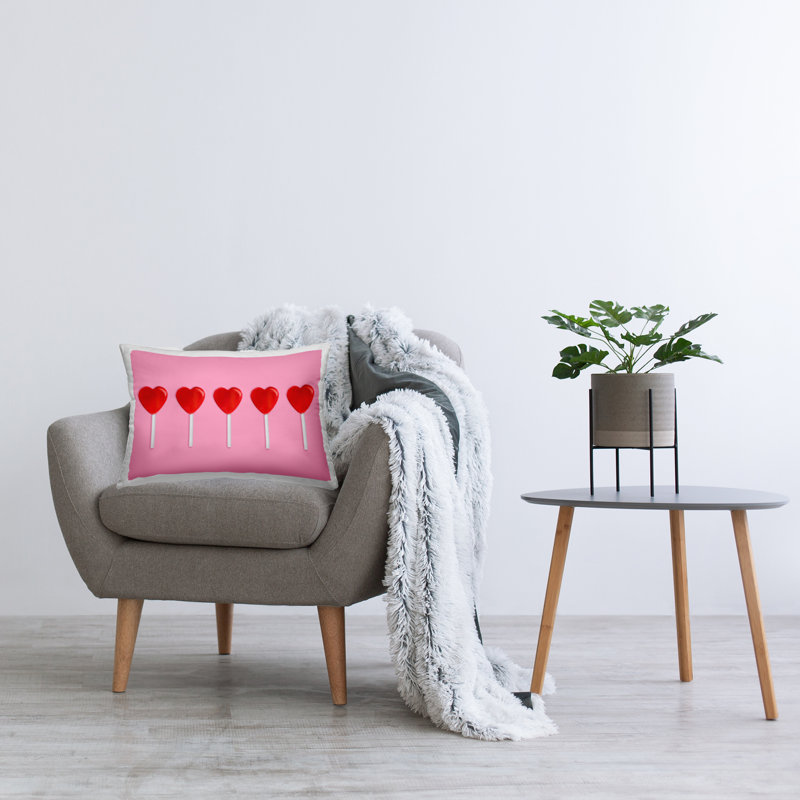 Coussin décoratif Valentine's Heart Pops, imprimé par Lish Creative, 14 x 7 x 20