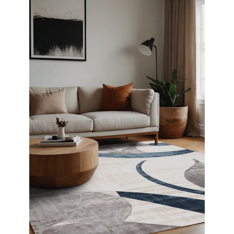 Machine Washable Gray Area Rug, Square 8'