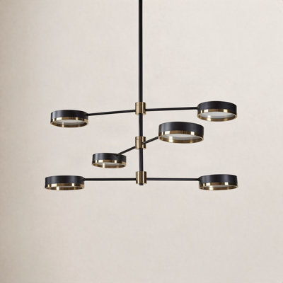 India 6 - Light Dimmable Cylinder Chandelier