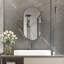 Ayyat 80 × 42 cm Oval Bathroom Mirror Cabinet, Matte Black, 1 Door with 3 Shelves