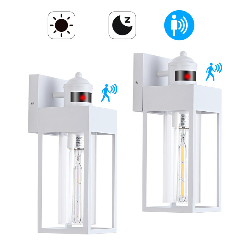 Smart Security Black Motion-Sensor Wall Lights For Your Outdoor Space 2-Pack, Natural