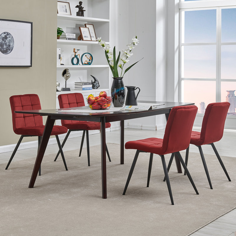 Chaise d'appoint rembourrée en velours Girton, Rouge rouille