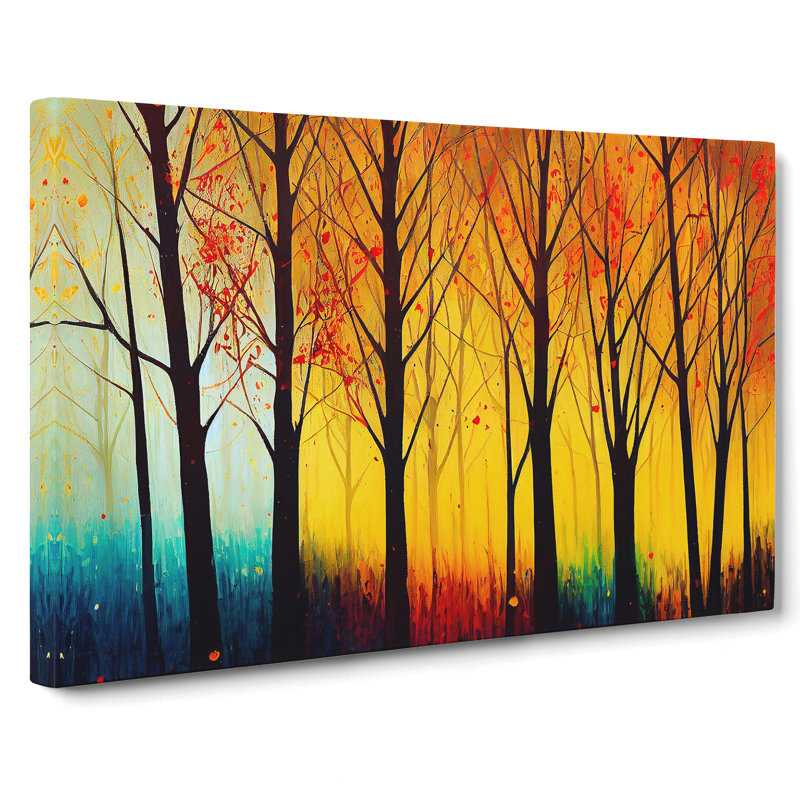 Colourful Autumn Forest Vol.3 Abstract - Wrapped Canvas, 35cm H x 50cm W x 3cm D