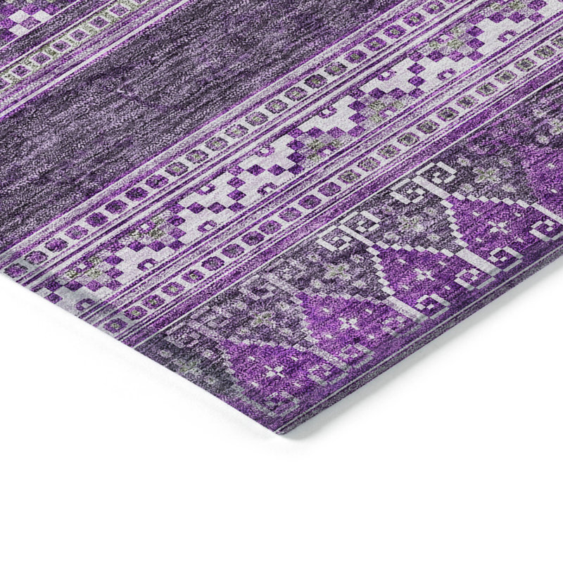 Tapis gris lavable intérieur / extérieur 5 pi x 8 pi Southwestern