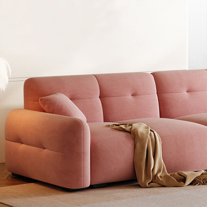 Coussin modulaire en polyester rose, Rose, 4, 29,92 po H x 118,11 po l x 37,4 po P
