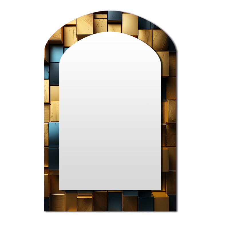 Miroir mural Grunk Gold Cubes, 43 po x 33 po