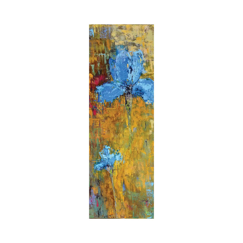 Blue Iris by Olena Bogatska - Wrapped Canvas Gallery-Wrapped Canvas Giclée, 30.48 cm H x 91.44 cm W x 1.91 cm D