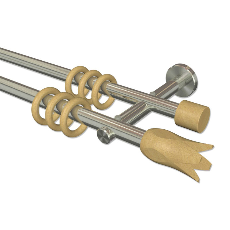 Bednar Curtain Pole Set, 5cm H x 420cm W x 15cm D