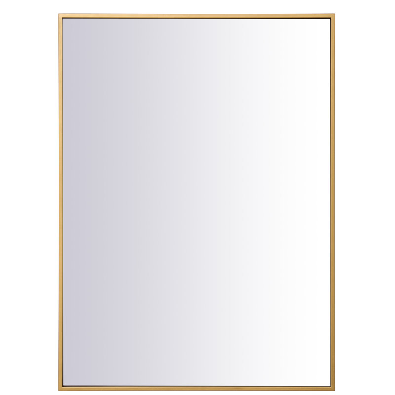 Sabine Metal Rectangle Wall Mirror, 36" x 27", Brass