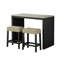 Ensemble de table de salle à manger bicolore à 2 tons avec 2 tabourets et coussin de siège capitonné beige