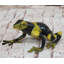 Figurine de sculpture en bronze jaune et noir avec poison et grenouille