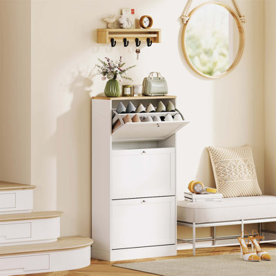 18 Pair Flip Down Shoe Storage
