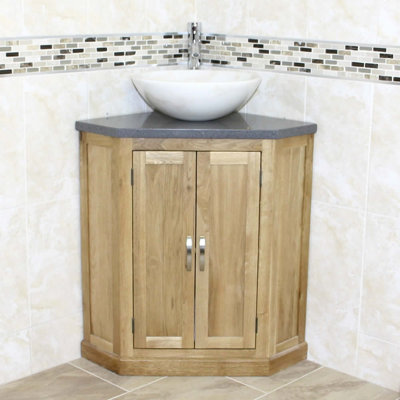 Delapena 550mm Single Bathroom Vanity with Vessel Stone Basin