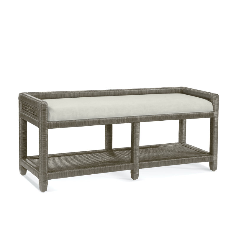Banc de rangement Silvio Glinda, Pierre de foyer, Rayures vert et bleu; 0252-54