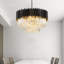 Luna Modern Tiered Matte  Black Crystal Chandelier-388387529-388387530-388387533