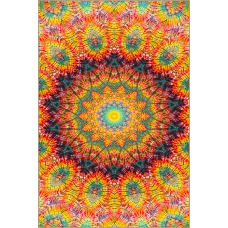 Sun Shiny Themed Woven Base Carpet And Washable Carpet, Rectangle 4'8" x 6'7"