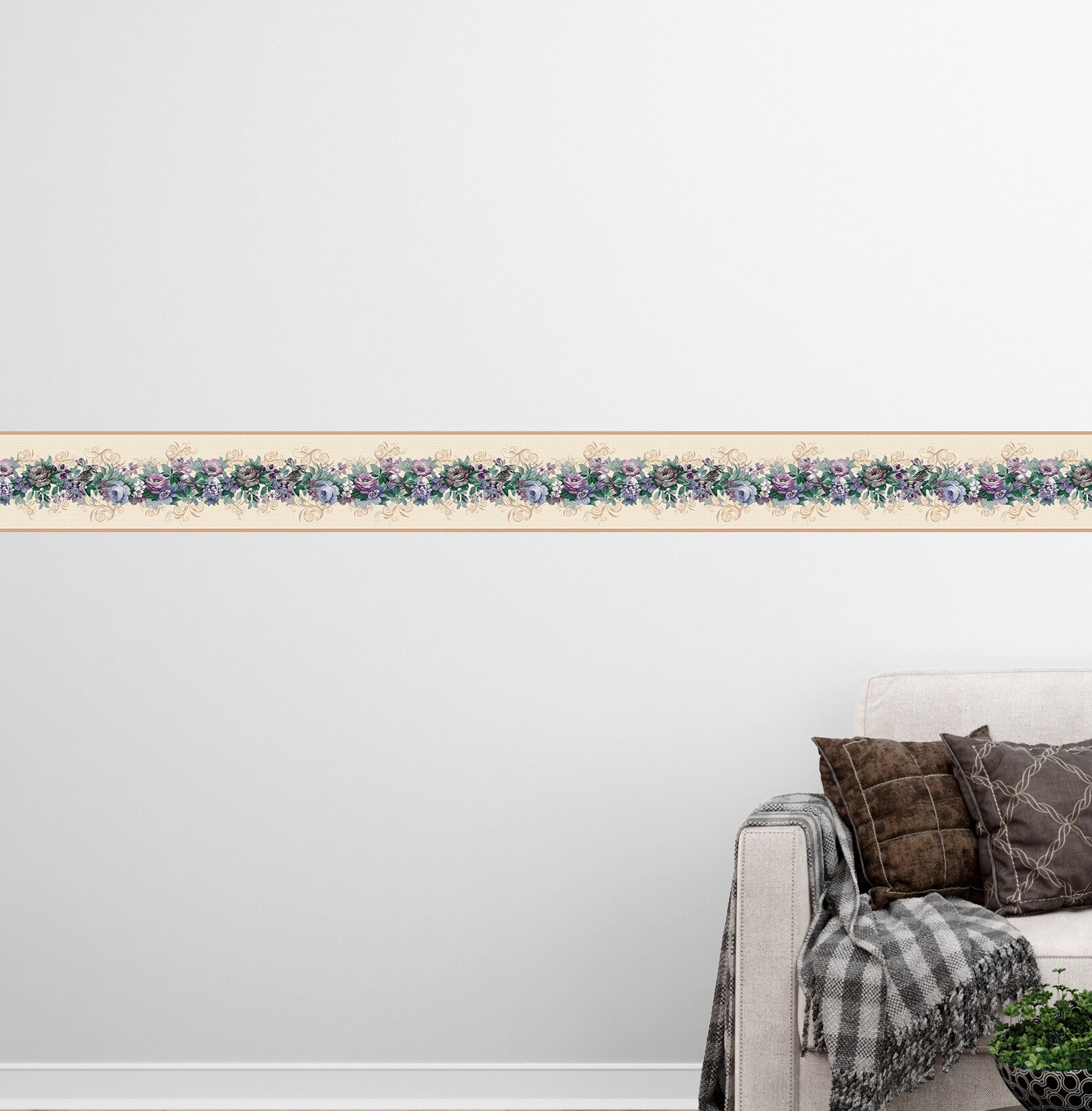 Ophelia & Co. Waldron Peel & Stick Floral Border | Wayfair