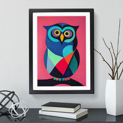 Colourful Abstract Owl No.1 - Single Picture Frame Print