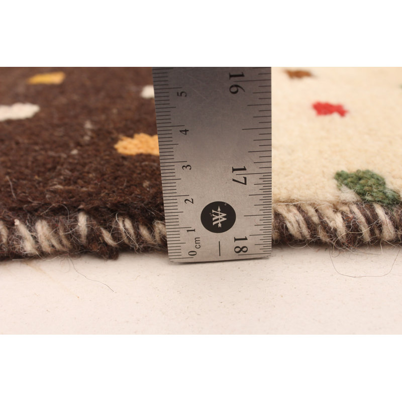 Tapis brun foncé Kashkuli Gabbeh 4 pi 6 po x 5 pi 10 po