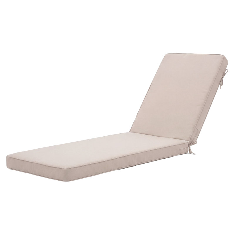 Waterproof Outdoor chaise Lounge Cushion, , 23" W x 46" D, Beige, 2