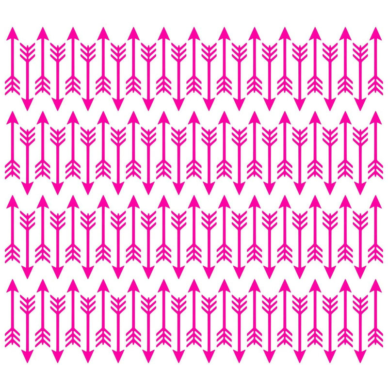 Décalcomanie murale flèches, H 2 po x l 10 po x P 0,8 po, Rose vif