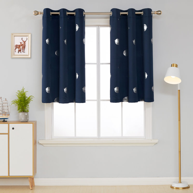Víctor Room Darkening Curtain Pair, 51" W x 62" L, Navy Blue