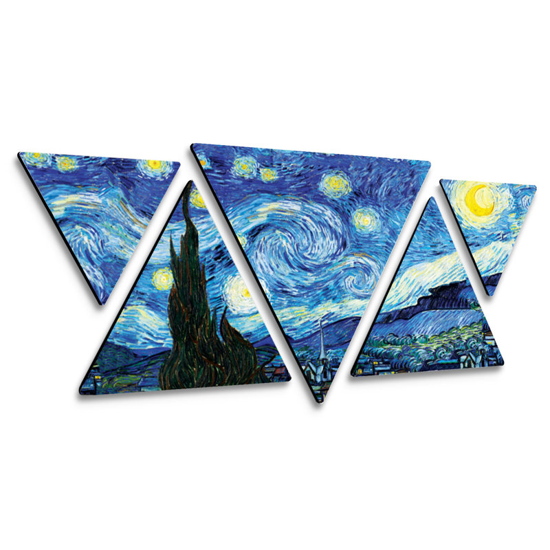 Tela Canvas - Vincent Van Gogh - Notte Stellata Vincent Van Gogh - Notte Stellata - No Frame Print, Triangular Multi-Panel
