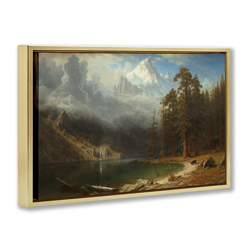 Toile flottante encadrée classique "Mont Corcoron" par one1000paintings, Cadre flottant métallique doré, H 21 po x l 31 po