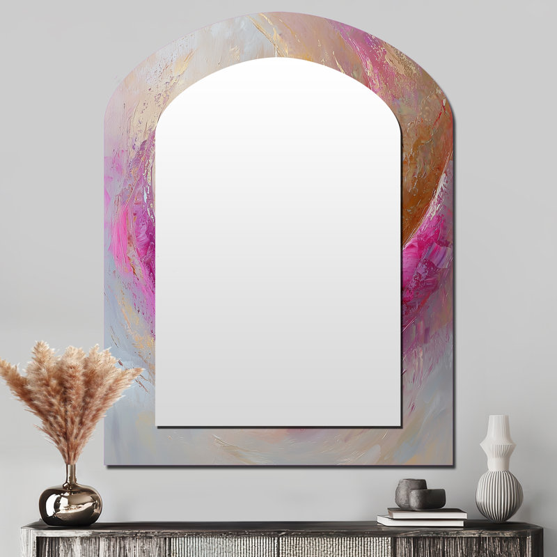 Abstract Lavender Tranquility Balance II - Modern Arch Large Mirror, Modern Asymmetrical Unique Wall Mirror Decor, Printed Metal Art