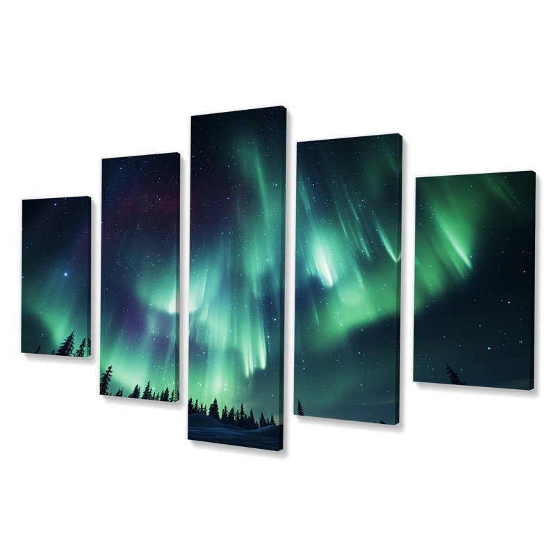 «Canadian Boreal Ballet IV - Northern Lights Multipanel», ensemble de décorations murales