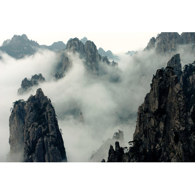 Mount Huang with Fog 1 Piece Wrapped Canvas Wall Art
