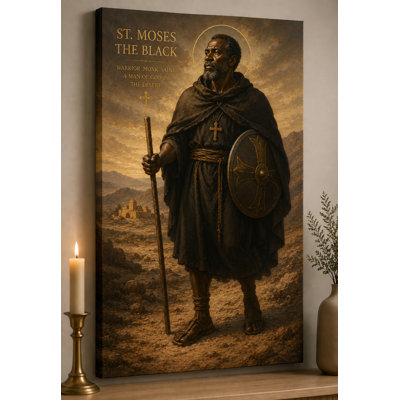 Grand Saint Moïse le noir, impression sur toile 24 x 36 pouces Desert Warrior Decor