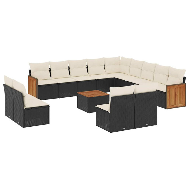 Ensemble de canapé de jardin en rotin PE 14 pièces Vidaxl
