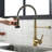 Commercial Black And Gold Kitchen Sink Faucet With Pull-Down - Long-Lasting Functionality, Easy To Operate Water Flow Control, Efficient Spray Mode In Leak- Operation, Clean Finish, Versatile Settings