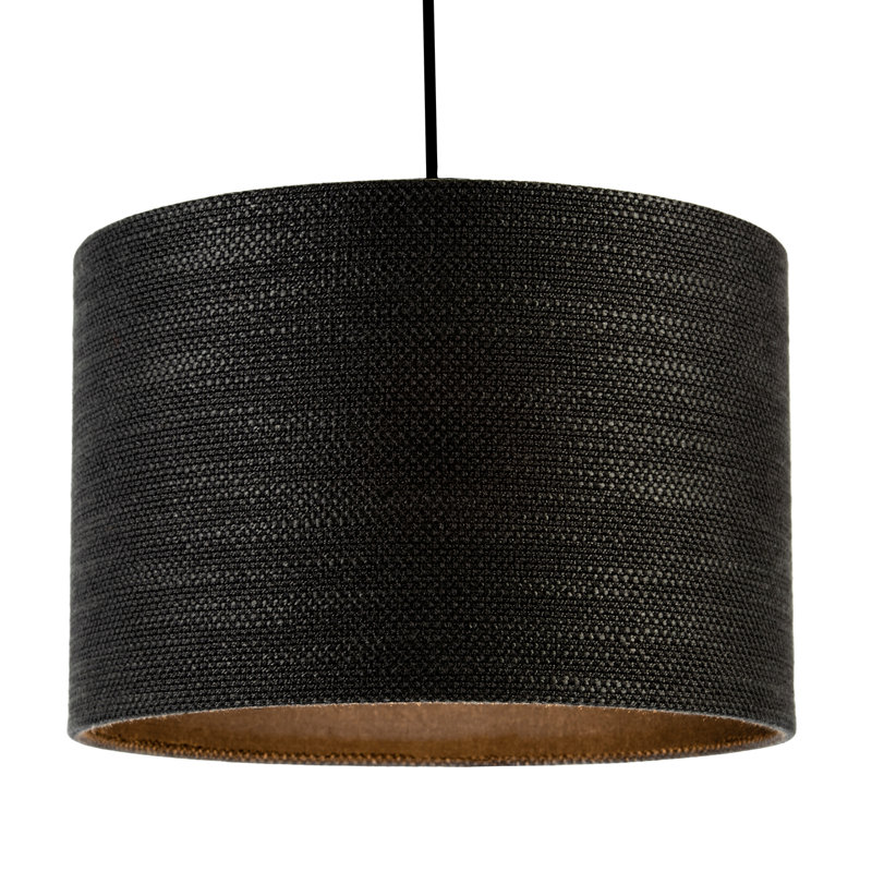 20cm H Fabric Drum Lamp Shade ( Slip-On ), Black