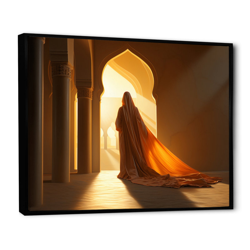 Art de l'Islam, la lumière I, Cadre flottant noir, H 16 po x l 32 po x P 1 po