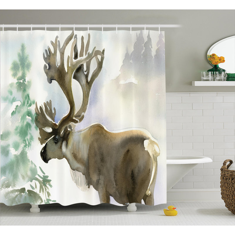 Rideau de douche simple Moose, H 70 po x l 69 po