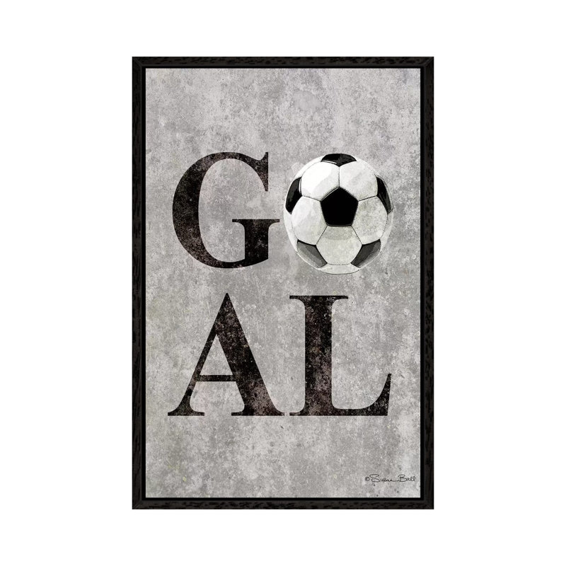 Soccer GOAL by Susan Ball - Print on Canvas, Black Floater Framed, 66.04cm H x 45.72cm W x 3.81cm D