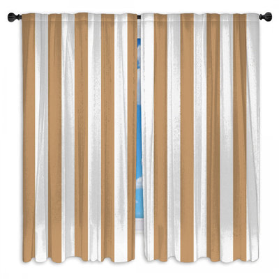 Rideaux de fenêtre à rayures verticales beiges et obscurcissant - 2 panneaux