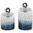 Nelligan Glass Faceted Ombre Geometric Decorative Jars with Diamond Knobs Set-1499132833