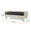 Lit pour chien noir et gris en bois d'inspiration moderne de style Mid-Century avec lit pour animaux de compagnie et matelas pour un repos relaxant