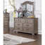 Commode en bois antique et miroir pour chambre à coucher