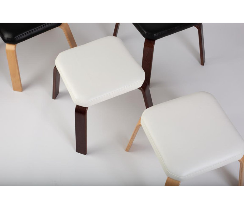 Aydelotte Solid Wood Accent Stool, Chocolate Wood, Black