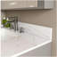 Comptoir de meuble-lavabo en marbre de 37 po, comptoir blanc avec 3 trous de robinet pré-percés, comptoir de salle de bain avec lavabo central rectangulaire encastré et dosseret de 4 po de hauteur, Bianco Carrara Venato
